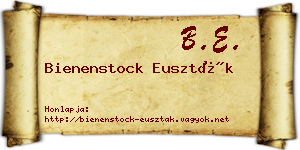 Bienenstock Euszták névjegykártya
